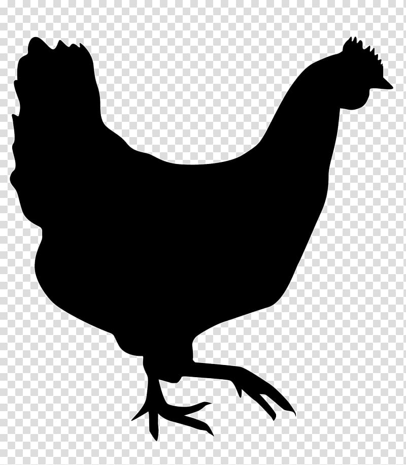 Hen Chicken meat Silhouette Drawing, silhouettes transparent background PNG clipart