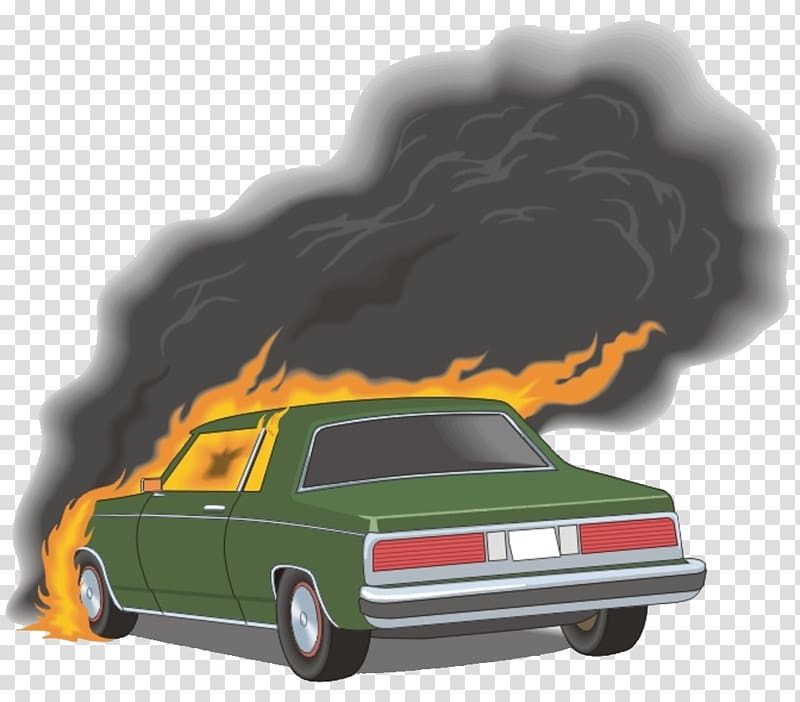 fire on the car transparent background PNG clipart