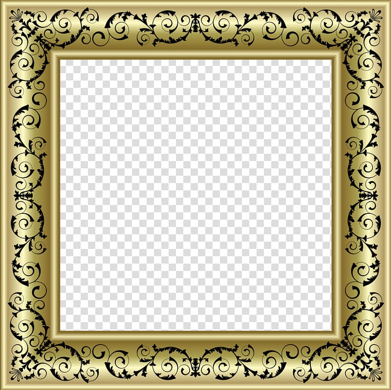 square gray floral frame, Frames Gold Ornament Decorative arts, gold border transparent background PNG clipart