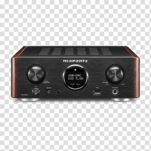 MARANTZ HD-DAC1 Headphone Amplifier & Digital/analog Converter, Black Digital-to-analog converter, red stage transparent background PNG clipart