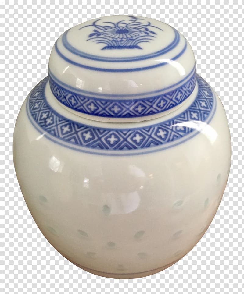 Ceramic Rice Jar Blue and white pottery, blue and white porcelain bowl transparent background PNG clipart