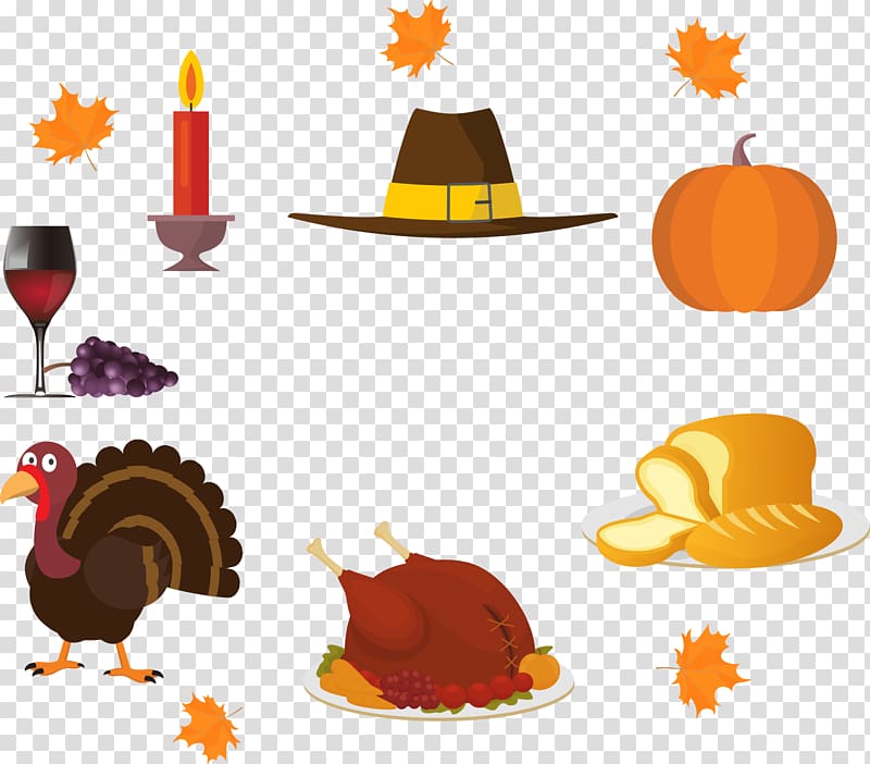Turkey Barbecue chicken Thanksgiving , Cartoon turkey and chicken candle transparent background PNG clipart