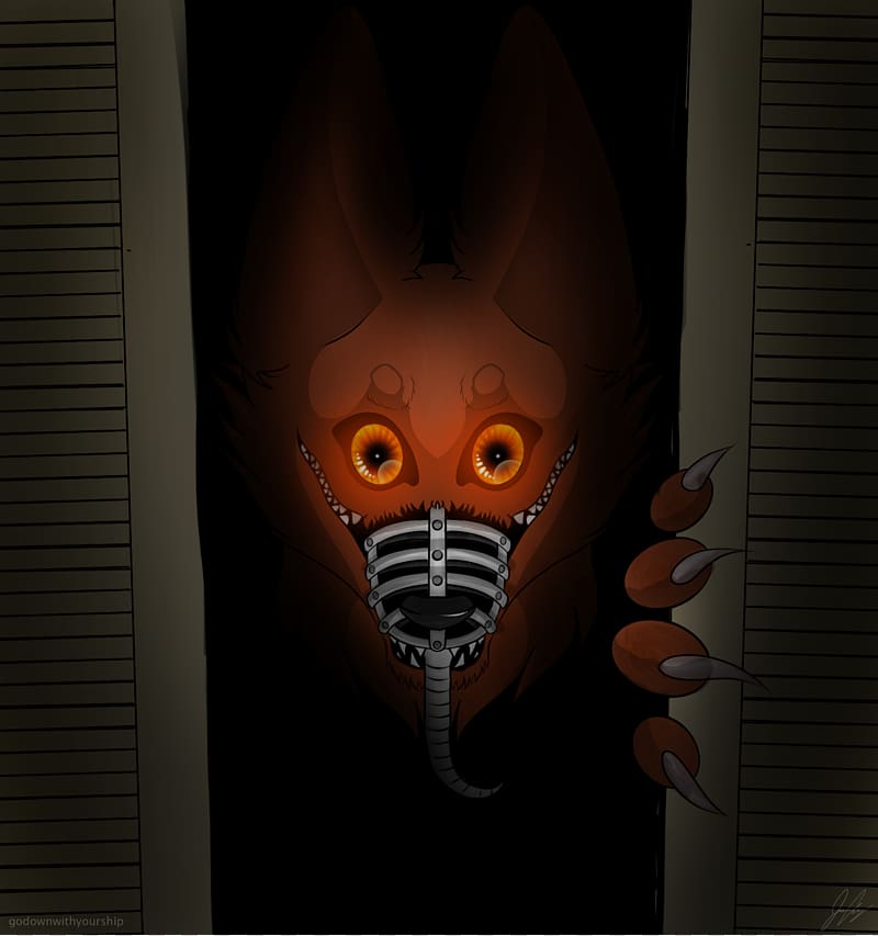 Five Nights at Freddy\'s 4 There\'s a monster in your closet! Drawing Door, Nightmare Foxy transparent background PNG clipart