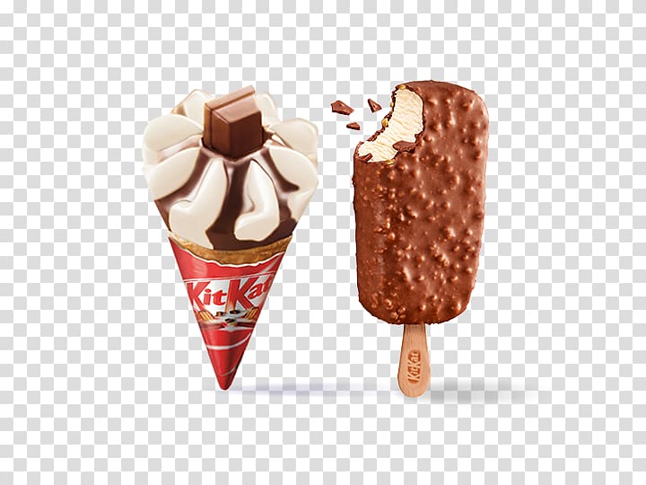 Chocolate ice cream Ice Cream Cones Biscuit roll Kit Kat, CONO HELADO transparent background PNG clipart