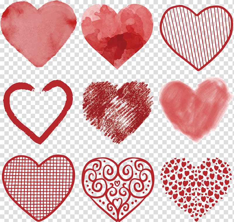 Red Heart Heart Euclidean Hand Drawn Heart Transparent
