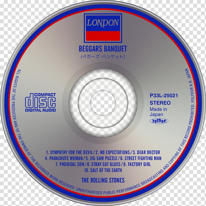 Compact disc The Rolling Stones No. 2 Beggars Banquet It's Only Rock 'n Roll, Beggar transparent background PNG clipart