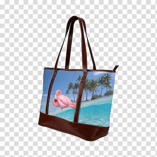 Handbag Tote bag Bunaken Turquoise, flamingo printing transparent background PNG clipart