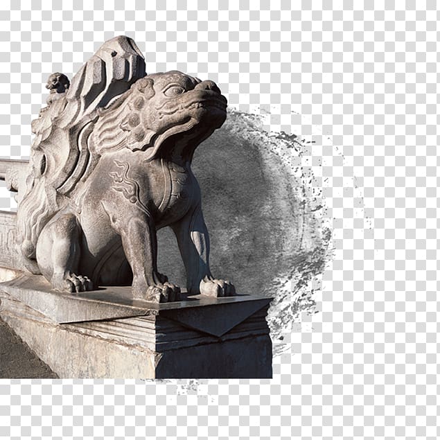 Forbidden City Summer Palace Chinese guardian lions Statue, lion transparent background PNG clipart