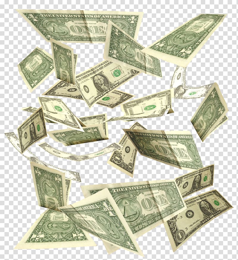 United States Dollar Money Banknote, Floating dollar transparent background PNG clipart