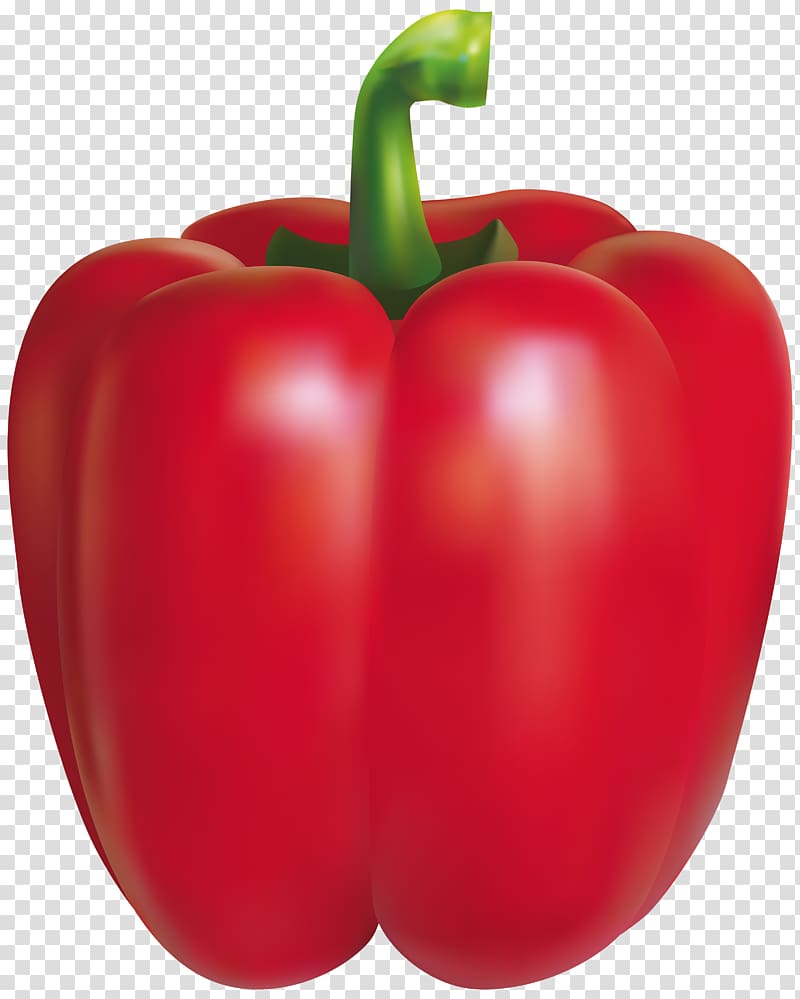 red bell pepper illustration, Chili pepper Bell pepper Peppers , Red Pepper transparent background PNG clipart