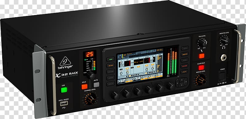 Audio Mixers Digital mixing console Behringer X32 Rack, Theatre Sound Mixer transparent background PNG clipart