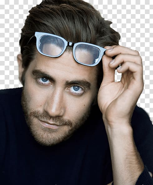 man holding eyeglasses potrait, Jake Gyllenhaal Glasses transparent background PNG clipart