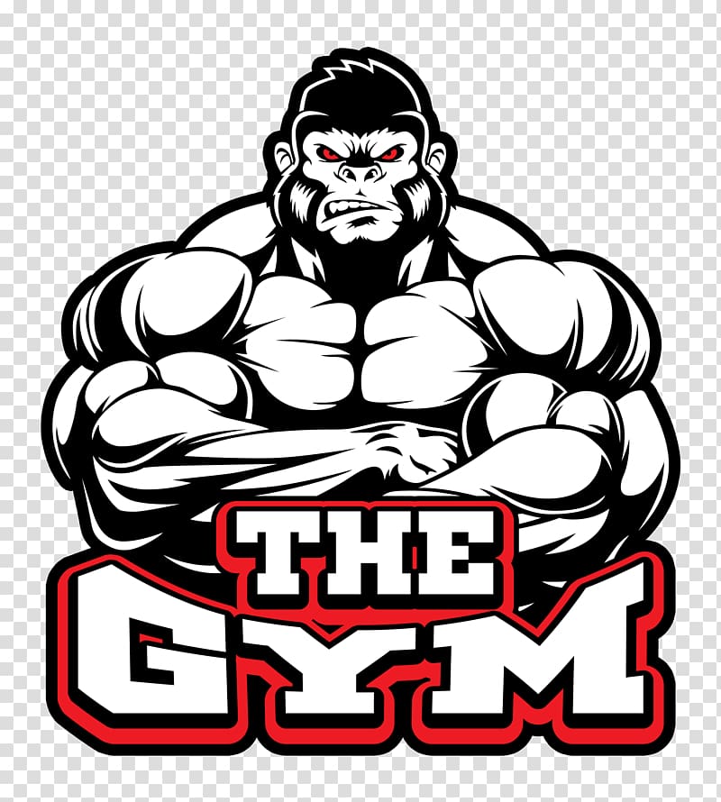 The Gym logo illustration, T-shirt Fitness Centre Bodybuilding Personal trainer Olympic weightlifting, gorilla transparent background PNG clipart