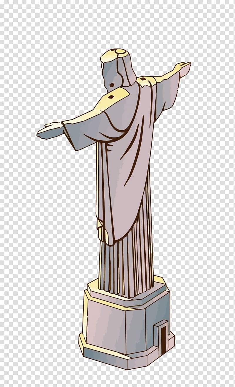 Christ the Redeemer Architecture Cartoon Illustration, Rio architecture transparent background PNG clipart