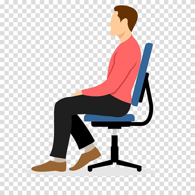 Man Sitting On Blue Chair Cartoon Chair Men Sitting On A Chair