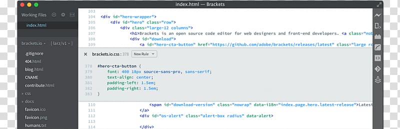 Computer program Brackets Source code editor Text editor HTML editor, others transparent background PNG clipart