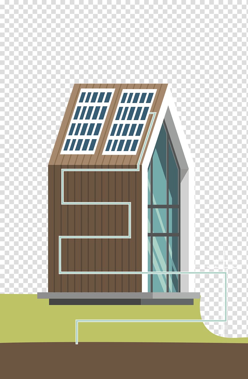 Solar power Solar energy Solar Panels House, how solar energy works transparent background PNG clipart