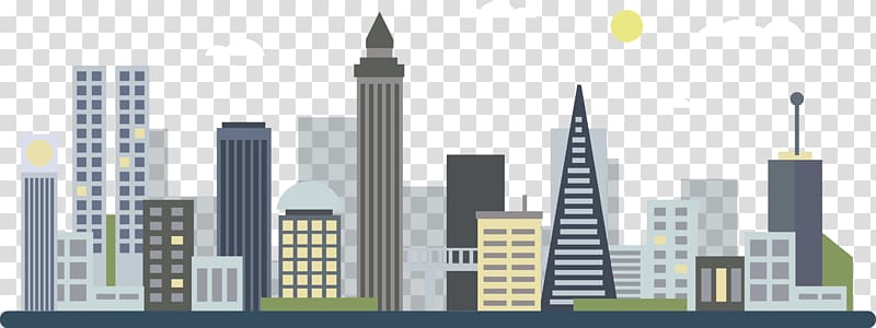 skyscrapers illustration, Euclidean Night Architecture, city transparent background PNG clipart