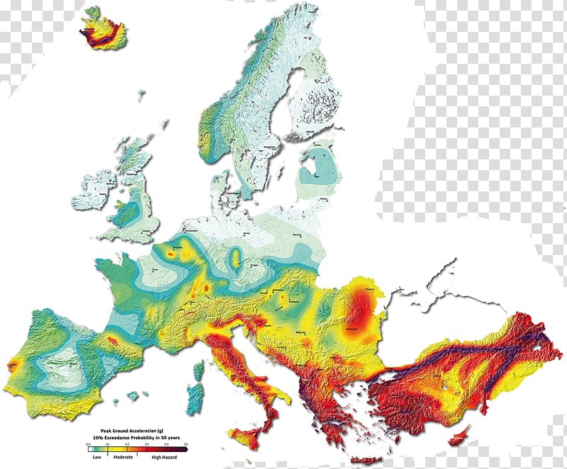 Europe Seismic hazard World map Earthquake Hazard map, world map transparent background PNG clipart