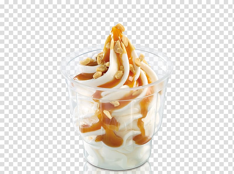 Ice Cream Cones Sundae McFlurry Parfait, sundae transparent background PNG clipart