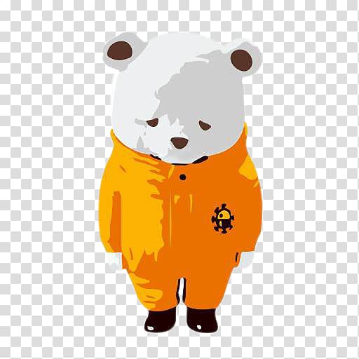 Polar bear Coat Jacket, Small polar bear wearing an orange jacket transparent background PNG clipart