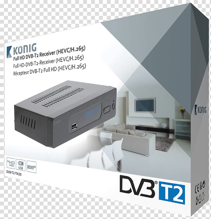 High Efficiency Video Coding DVB-T2 Digital Video Broadcasting Digital television, Fta Receiver transparent background PNG clipart