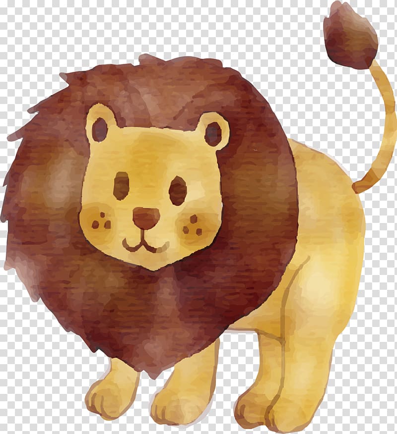 Lion Euclidean Icon, Hand painted cute lion transparent background PNG clipart