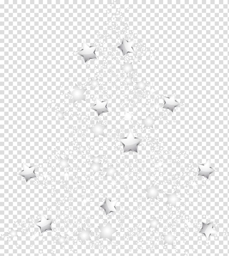 christmas tree with silver stars transparent background PNG clipart