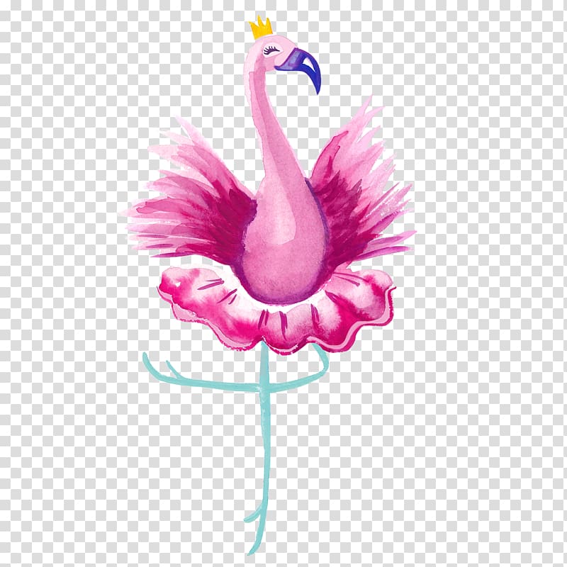Dancing Pink Flamingo Illustration Vertebrate Ballet Dancer Bird