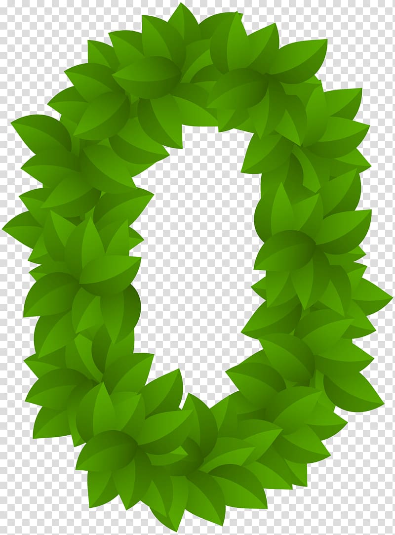 , Leaf Number Zero Green transparent background PNG clipart