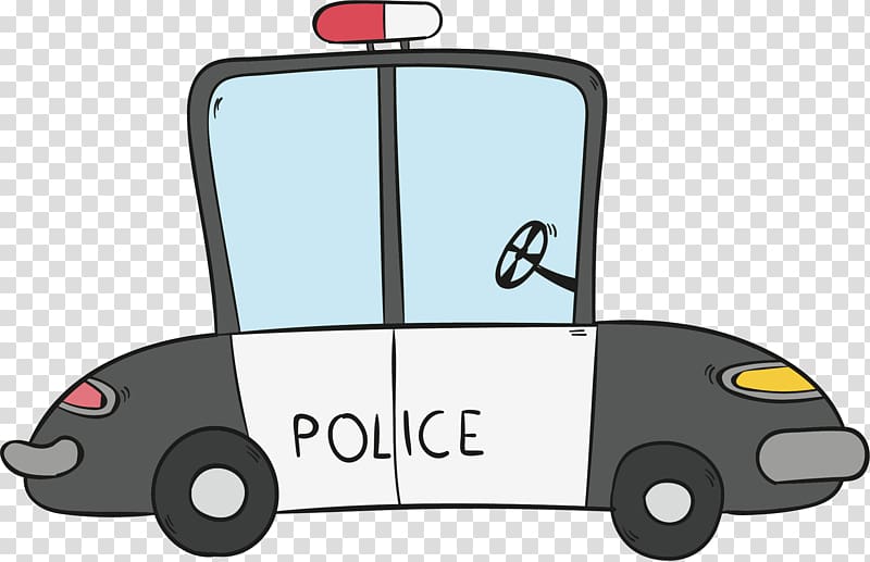 Taxi Car Drawing , Cartoon hand painted police car transparent background PNG clipart