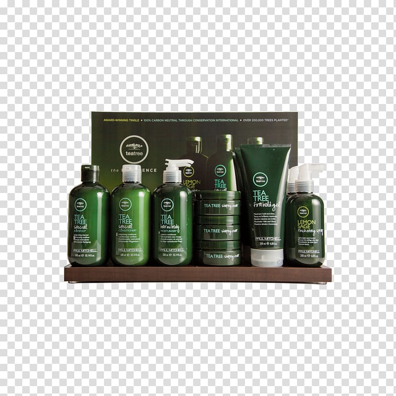 Glass bottle Tea tree oil Paul Mitchell Tea Tree Scalp Care Anti-Thinning Shampoo John Paul Mitchell Systems, tea transparent background PNG clipart