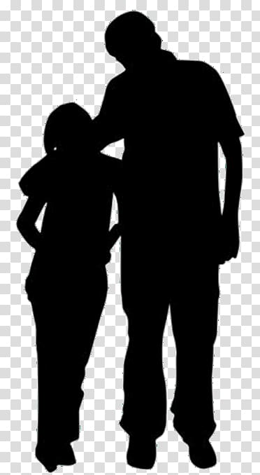 Father Silhouette Daughter, Silhouette transparent background PNG clipart