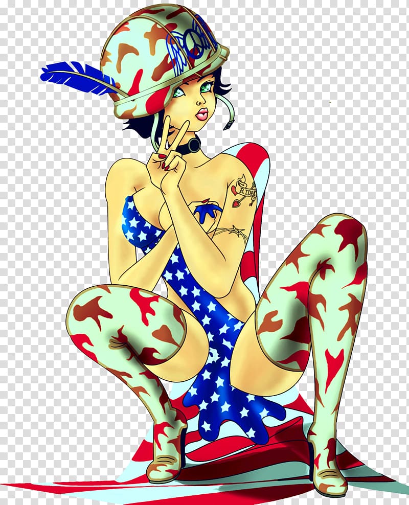 Art Pin-up girl Costume design, pin up girl transparent background PNG clipart