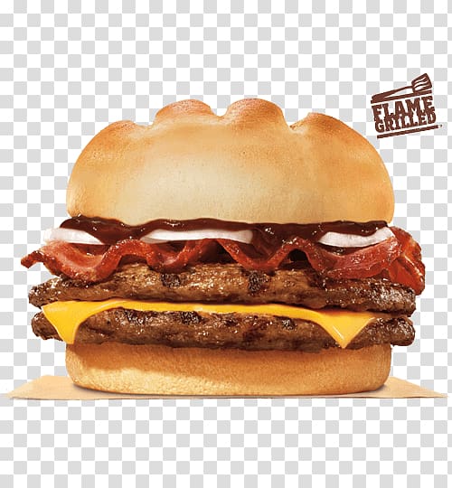 Cheeseburger Whopper Hamburger Big King Bacon, burger king transparent background PNG clipart