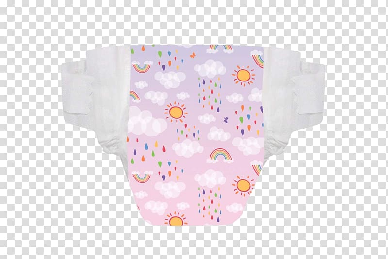 pink and white diaper, Rainbow and Sun Diaper transparent background PNG clipart