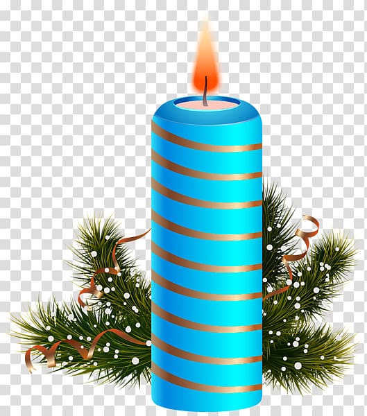 Christmas Candle , Blue fresh candle decoration pattern transparent background PNG clipart