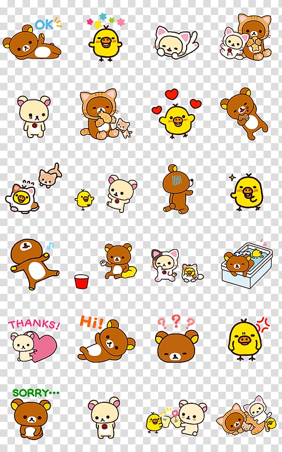 Disney Tsum Tsum Rilakkuma Sticker Adhesive tape LINE, line transparent background PNG clipart