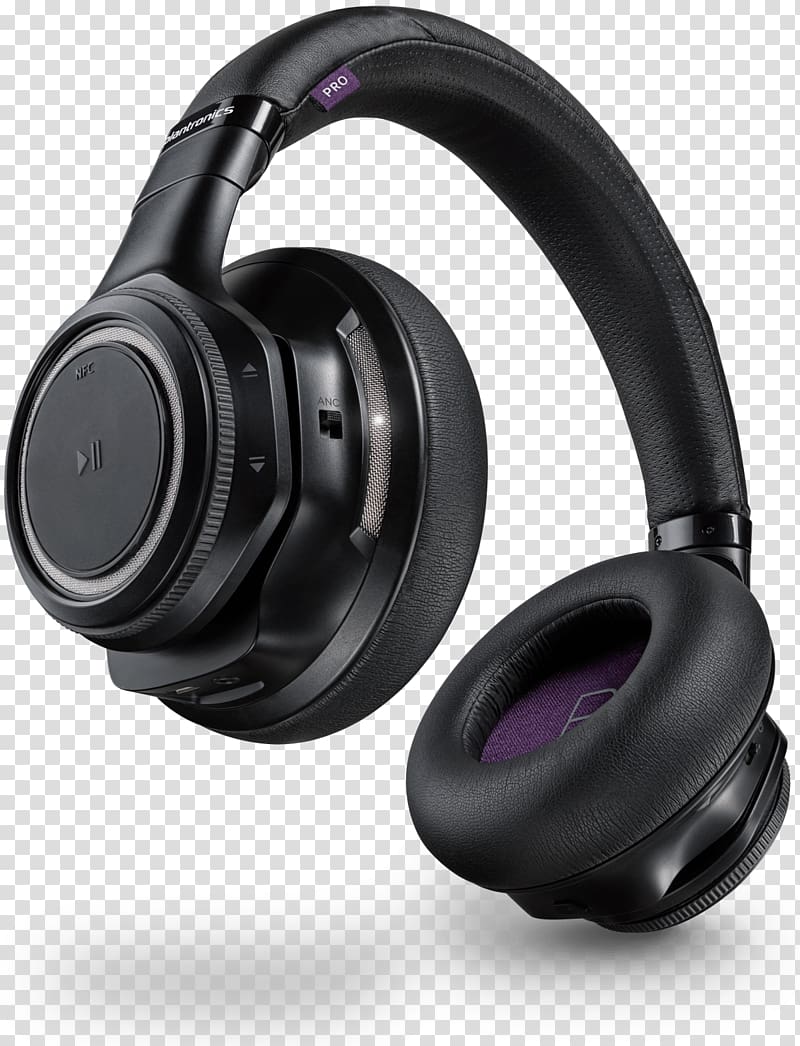 Microphone Active noise control Noise-cancelling headphones Plantronics, wearing a headset transparent background PNG clipart