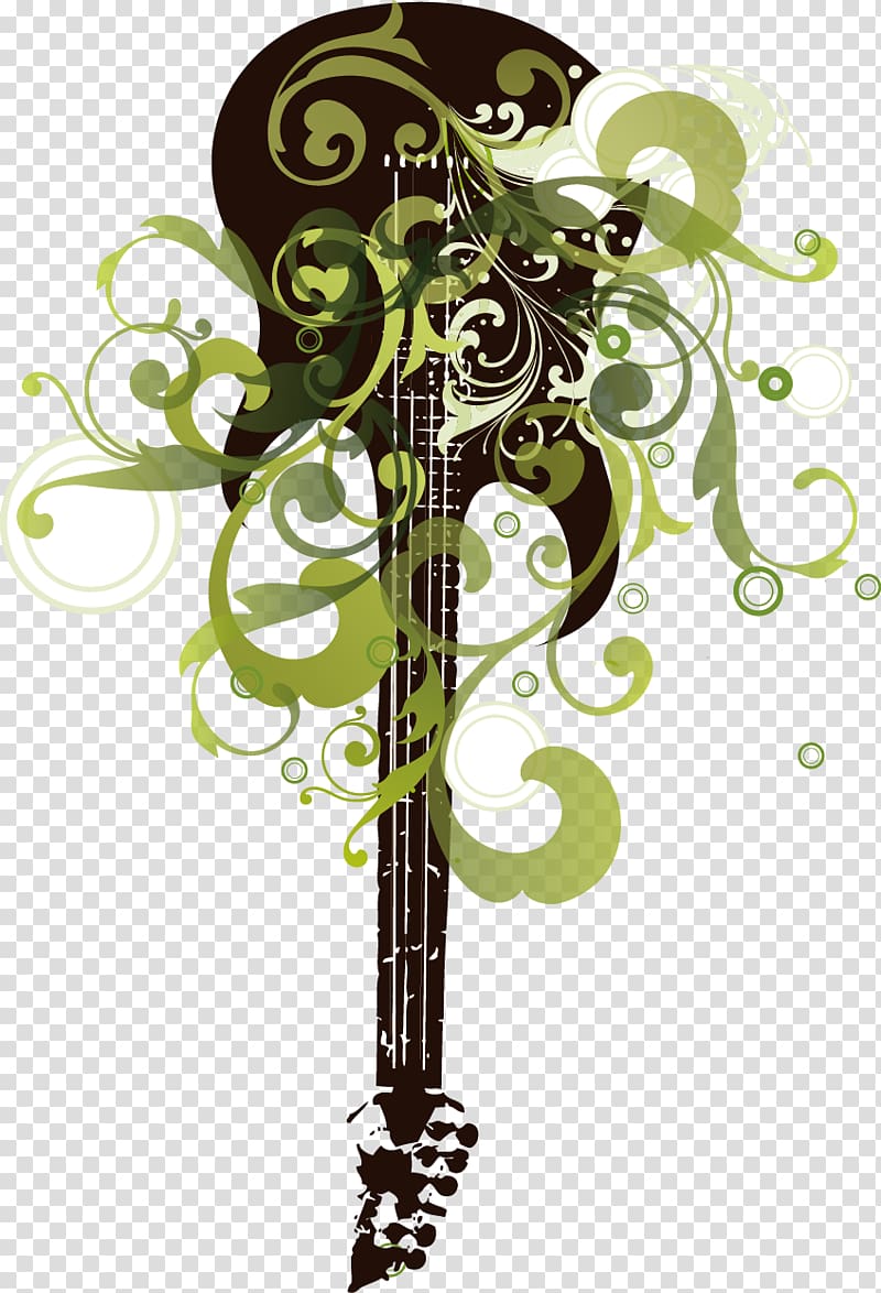 Visual arts Graphic design Musical instrument Guitar, Guitar instrument trend pattern material transparent background PNG clipart