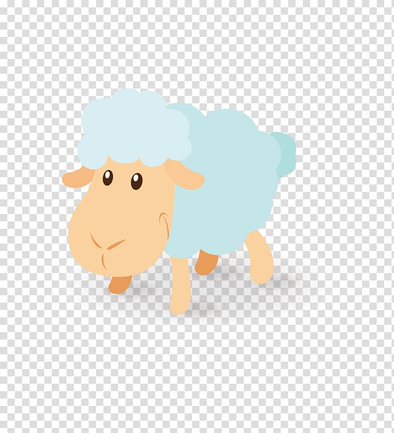 blue and brown sheep , Lovely Sheep Cartoon , Cute sheep cartoon material transparent background PNG clipart