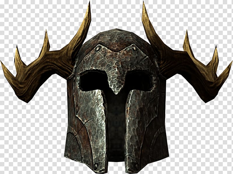 silver and brown head helm illustration, Elder Scrolls Skyrim Helmet transparent background PNG clipart