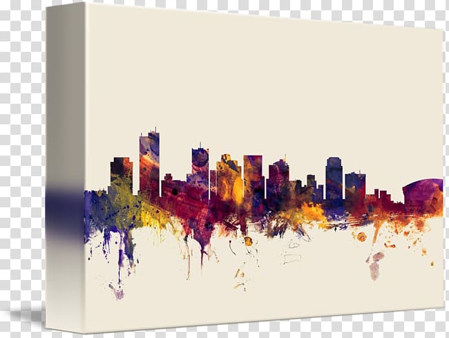 Phoenix Canvas print Art Gallery wrap, Arizona SKYLINE transparent background PNG clipart