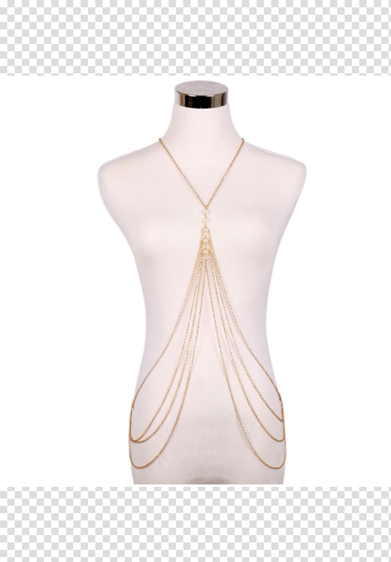 Belly chain Necklace Imitation pearl Mannequin, tassel transparent background PNG clipart