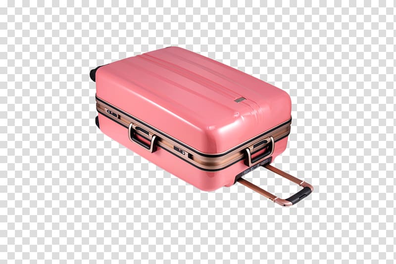 Suitcase Baggage Travel, Upturned pink suitcase transparent background PNG clipart