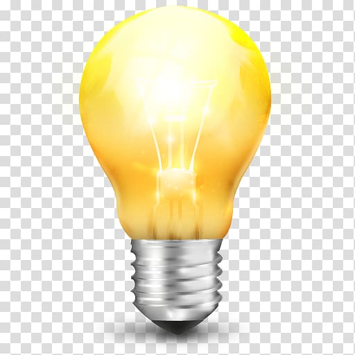 energy yellow lighting, OnLamp, yellow glass light bulb illustration transparent background PNG clipart