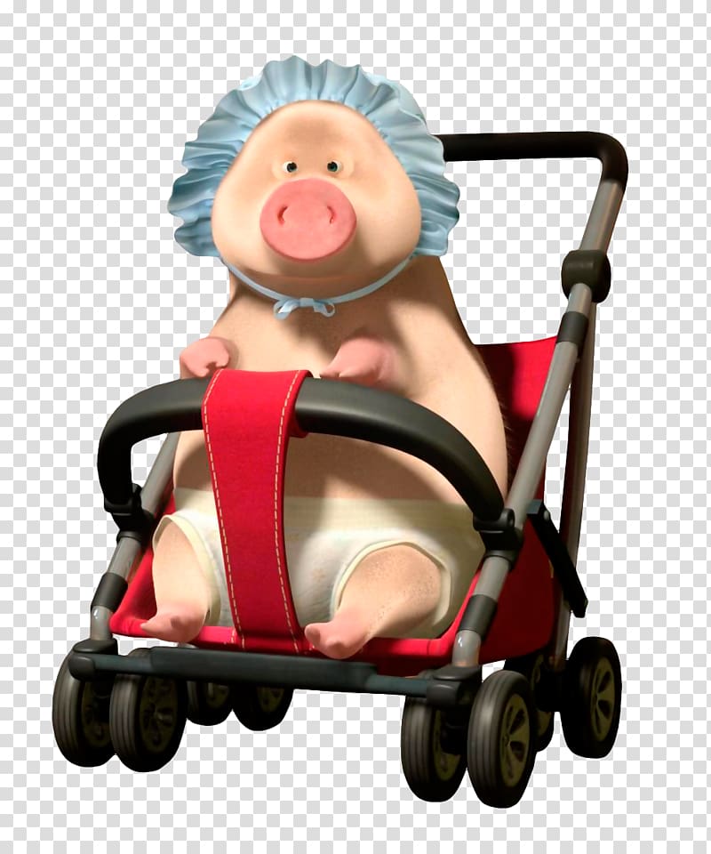 pig in red stroller , Masha Bear Domestic pig Child New Year, masha transparent background PNG clipart