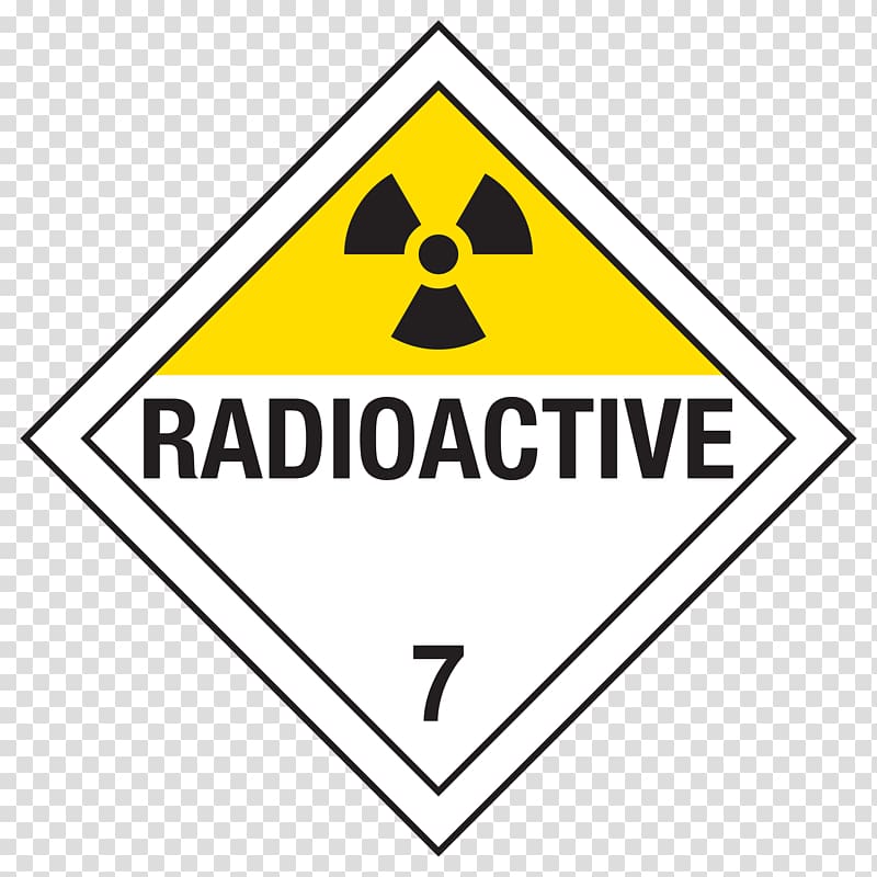 HAZMAT Class 7 Radioactive substances Dangerous goods Placard Radioactive decay Transport, others transparent background PNG clipart