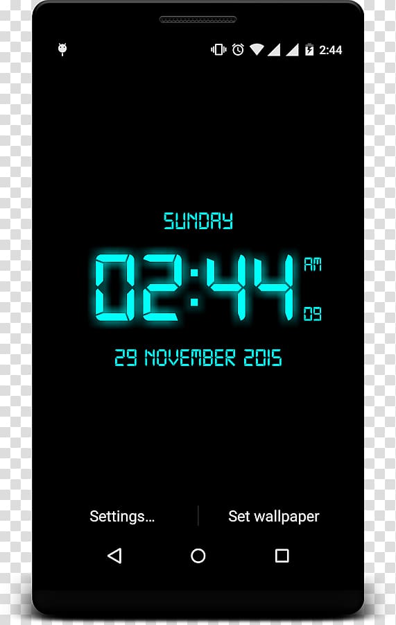 Android Mobile Phones Desktop Digital clock, android transparent background PNG clipart