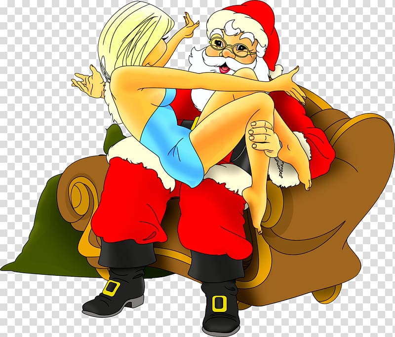 Cartoon Santa Claus , pin up transparent background PNG clipart